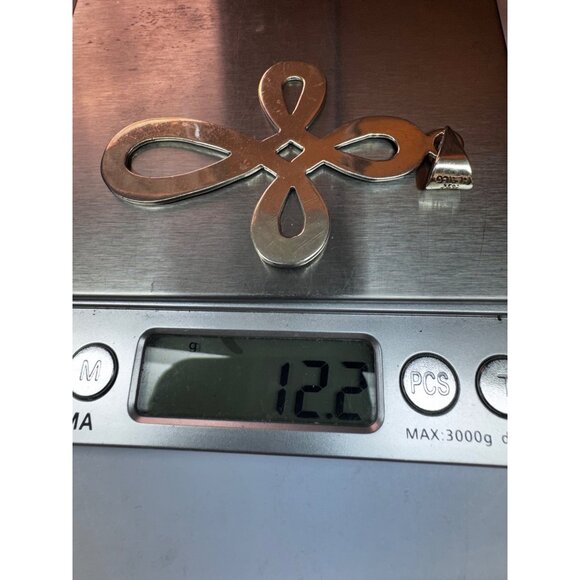 Vintage Sterling Silver 925 Large Cross Pendant Signed MWS Estate Jewelry - Picture 7 of 9